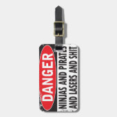 危険! 荷物のラベル ラゲッジタグ (正面縦)