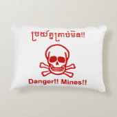 危険!!鉱山!!☠カンボジア・クメールのサイン☠ アクセントクッション (裏面)