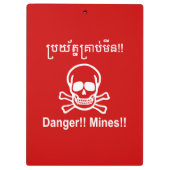 危険!!鉱山!!☠カンボジア・クメールのサイン☠ クリップボード (裏面)