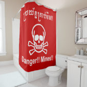 危険!!鉱山!!☠カンボジア・クメールのサイン☠ シャワーカーテン (インサイチュ)