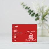 危険!!鉱山!!☠カンボジア・クメールのサイン☠ 名刺 (スタンド正面)