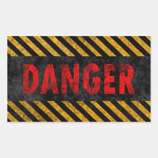 危険 長方形シール (正面)