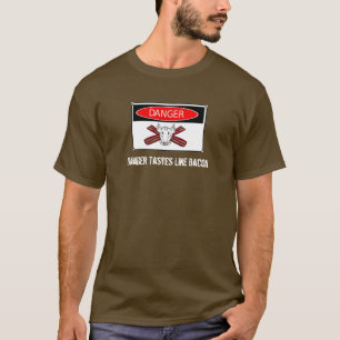 危険: 風味を付けられるベーコン Tシャツ
