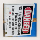 危険 – No Cliff Diving – ハワイ – 20x20 - 676 pc ジグソーパズル (横)