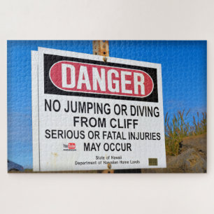 危険 – NO CLIFF DIVING - HAWAII 20x30 - 1014 pc ジグソーパズル