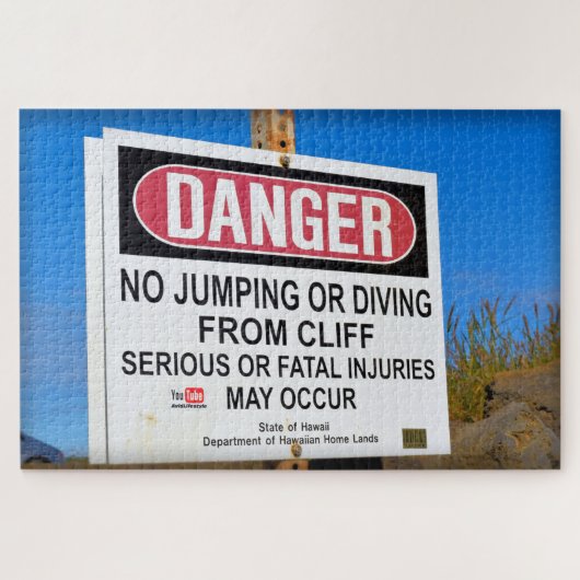 危険 – NO CLIFF DIVING - HAWAII 20x30 - 1014 pc ジグソーパズル (横)