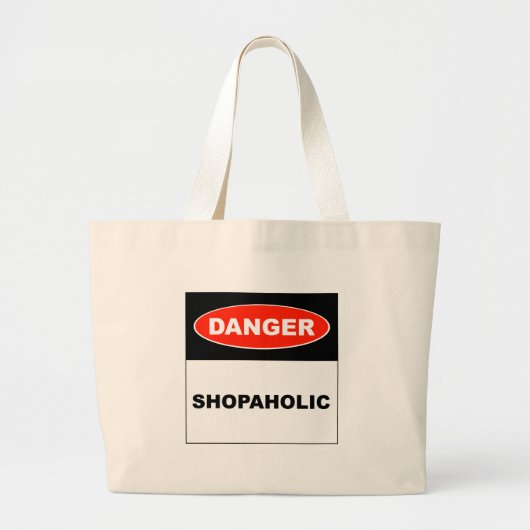 危険、Shopaholic -バッグ ラージトートバッグ (正面)