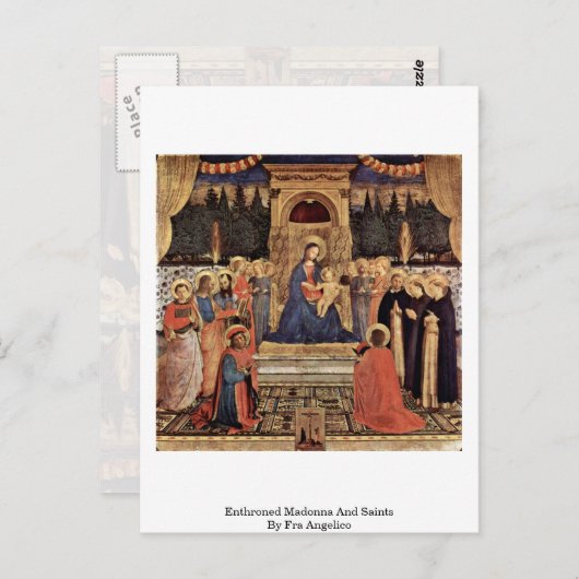 即位したマドンナと聖者フラ・アンジェリコ ポストカード (正面/裏面)
