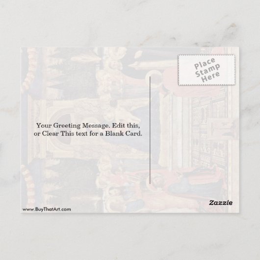 即位したマドンナと聖者フラ・アンジェリコ ポストカード (裏面)