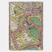 即位のルートの地図、ロンドン、イギリス スローブランケット (正面縦)