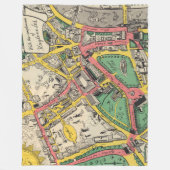 即位のルートの地図、ロンドン、イギリス フリースブランケット (正面)