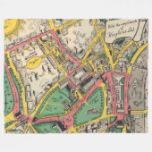 即位のルートの地図、ロンドン、イギリス フリースブランケット (正面(横))