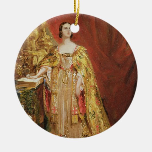 即位Oを取るビクトリア(1819-1901年)女王 セラミックオーナメント (正面)