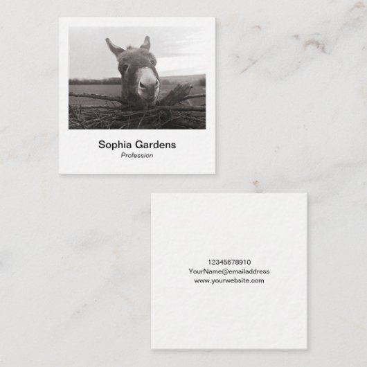 即刻の写真のスタイル-フレンドリーなろば スクエア名刺 (正面/裏面)