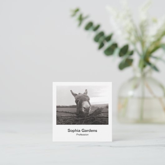 即刻の写真のスタイル-フレンドリーなろば スクエア名刺 (スタンド正面)