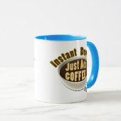 即刻の歯科医はちょうどコーヒーを加えます マグカップ (正面右)