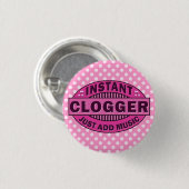 即刻のCloggerはちょうど音楽ピンクを加えます 缶バッジ (正面&裏面)