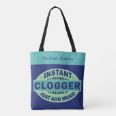 即刻のCloggerはちょうど音楽青|の名前をカスタムするを加えます トートバッグ (裏面)