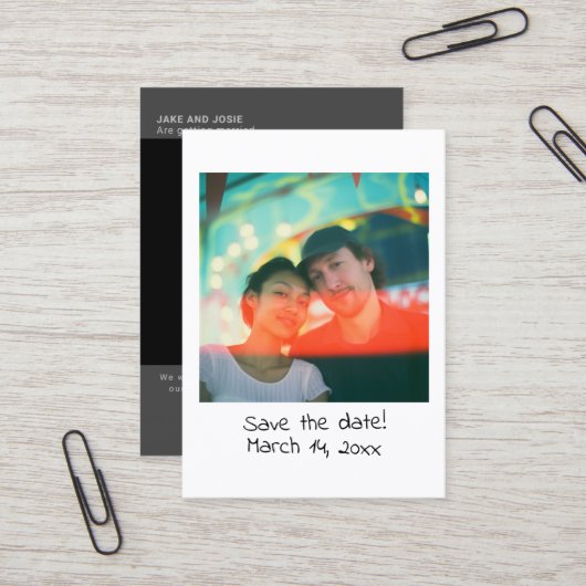 即刻写真結婚式は日付の挿入を保存 名刺 (正面/裏面インサイチュ)