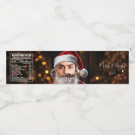 即席サンタ!単にあなたの顔を追加。 ペットボトルラベル (シングルラベル)