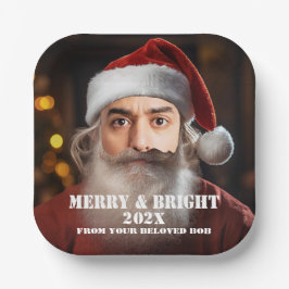 即席サンタ!単にあなたの顔を追加。 ペーパープレート