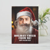 即席サンタ！単にあなたの顔を追加。枚 招待状 (スタンド正面)