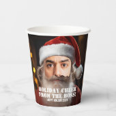 即席サンタ！単にあなたの顔を追加。 紙コップ (裏面)