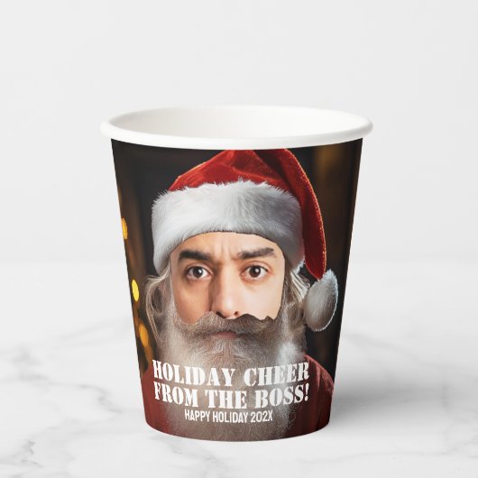 即席サンタ！単にあなたの顔を追加。 紙コップ (正面)