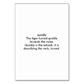 即座に広告、タイガーをテーマ読にしたフラッシュカード テーブルナンバー (裏面)