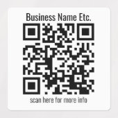 即座に編集可能なQRコードおよびビジネス名等 ラベル (デザイン1)