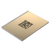 即座に編集可能なQRコードテンプレート | フェイク金ゴールド ノートブック (左側)
