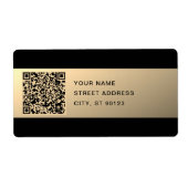 即座に編集可能なQRコードテンプレート | フェイク金ゴールド ラベル (正面)