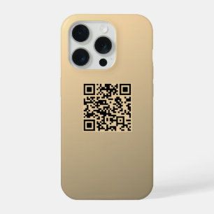 即座に編集可能なQRコードテンプレート フェイク金ゴールド iPhone 15 PROケース