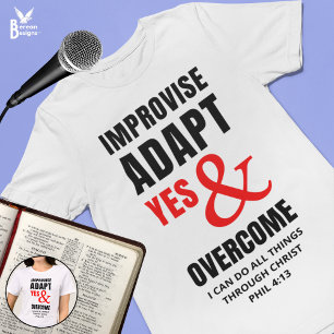 即興でYESを適応し、クリスチャンを克服 トライブレンドTシャツ