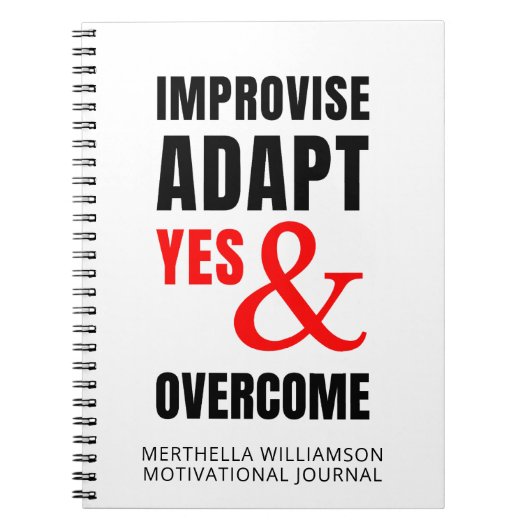 即興的に適応し、YESを克服やる気を起こさせるする ノートブック (正面)