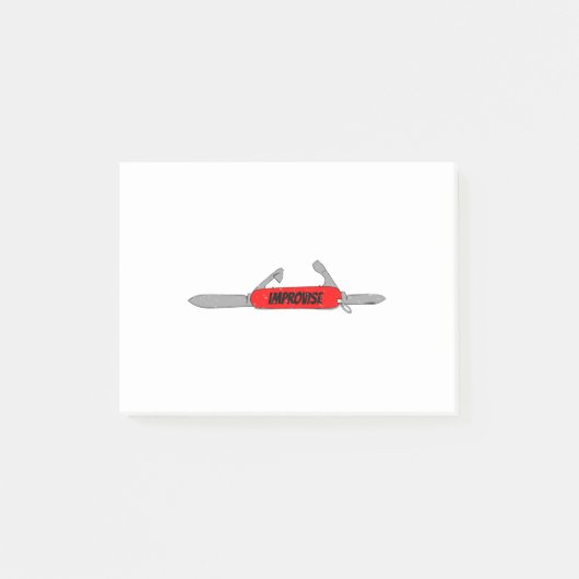 即興赤軍ポケットナイフおもしろい工具切り刃 ポストイット (正面)