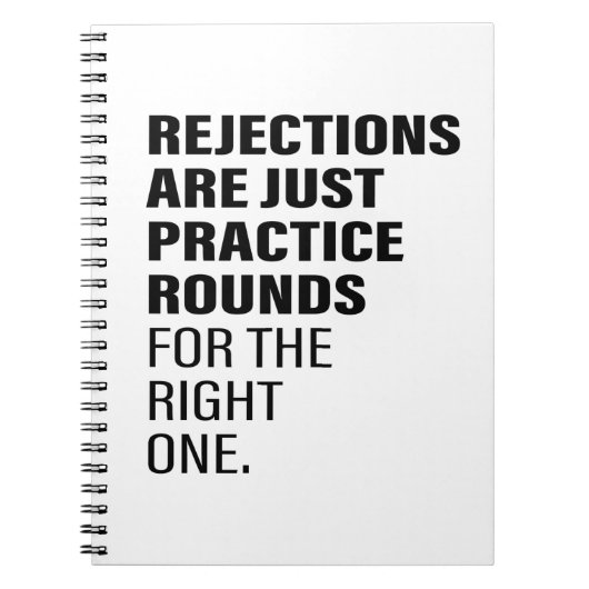 却下される引用文勇気付けられるワード文字アート ノートブック (正面)