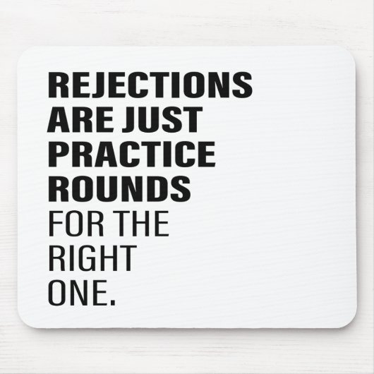 却下される引用文勇気付けられるワード文字アート マウスパッド (正面)