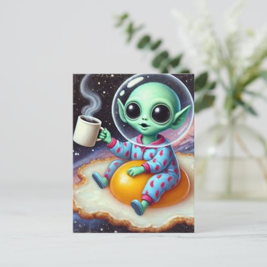 卵おもしろいの宇宙エイリアン ポストカード (スタンド正面)