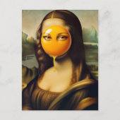卵おもしろいを目に持つモナ顔 ポストカード (正面)