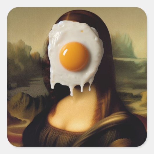 卵おもしろいを顔したモナ スクエアシール (正面)