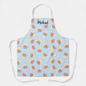 卵おもしろい焼きかわいいの食品柄 エプロン (正面)