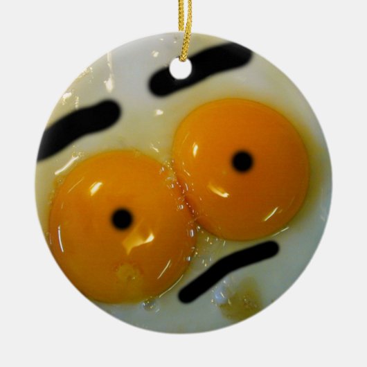 卵おもしろい目 セラミックオーナメント (正面)