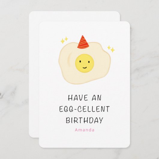 卵おもしろい細胞型誕生日カード シーズンカード (正面/裏面)