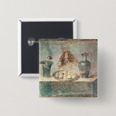 卵およびつぐみが付いている静物画 缶バッジ (正面&裏面)