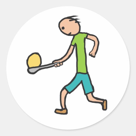 卵およびスプーンの競争 ラウンドシール (正面)