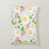 卵およびソーセージパターン アクセントクッション (正面(垂直))