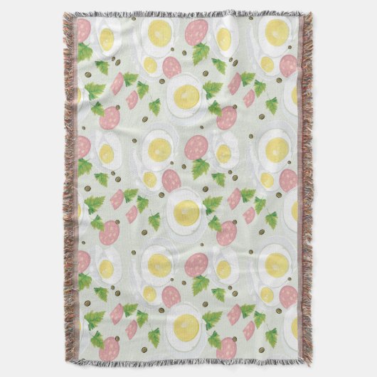 卵およびソーセージパターン スローブランケット (正面縦)