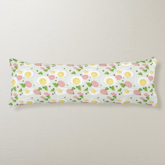 卵およびソーセージパターン ボディピロー (正面)