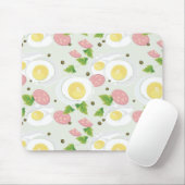 卵およびソーセージパターン マウスパッド (マウス)